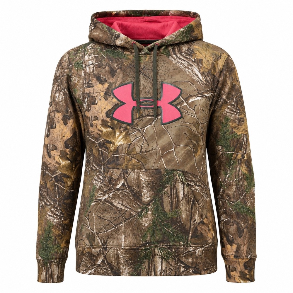 Under Armour Hoodie Realtree Camo Fleece Small Brown Pink Hunting Pullover